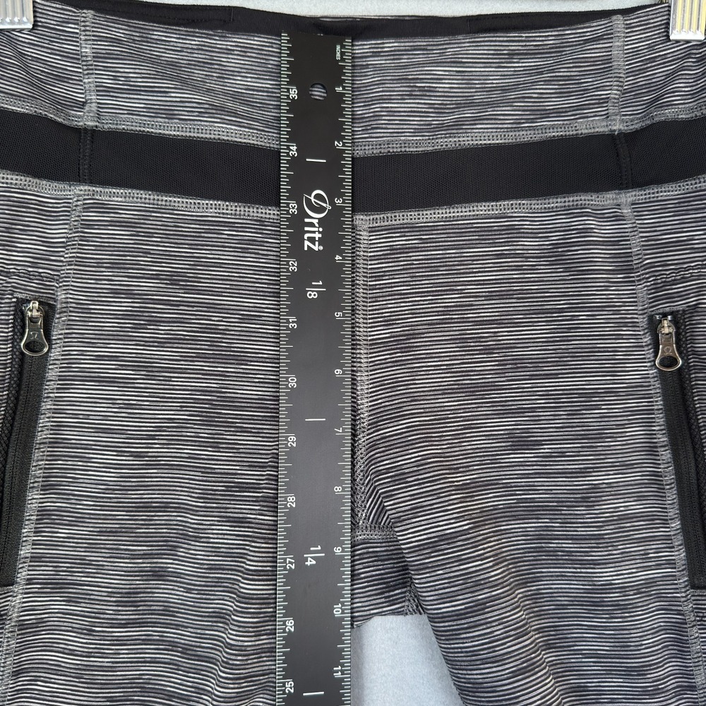 Lululemon Inspire Tight II Luxtreme Size 6 Space Dye Black/Gray Mesh Zip Pockets - Picture 5 of 11